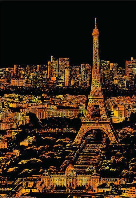Scratch Painting – Weltstadt Nacht-Szenerie