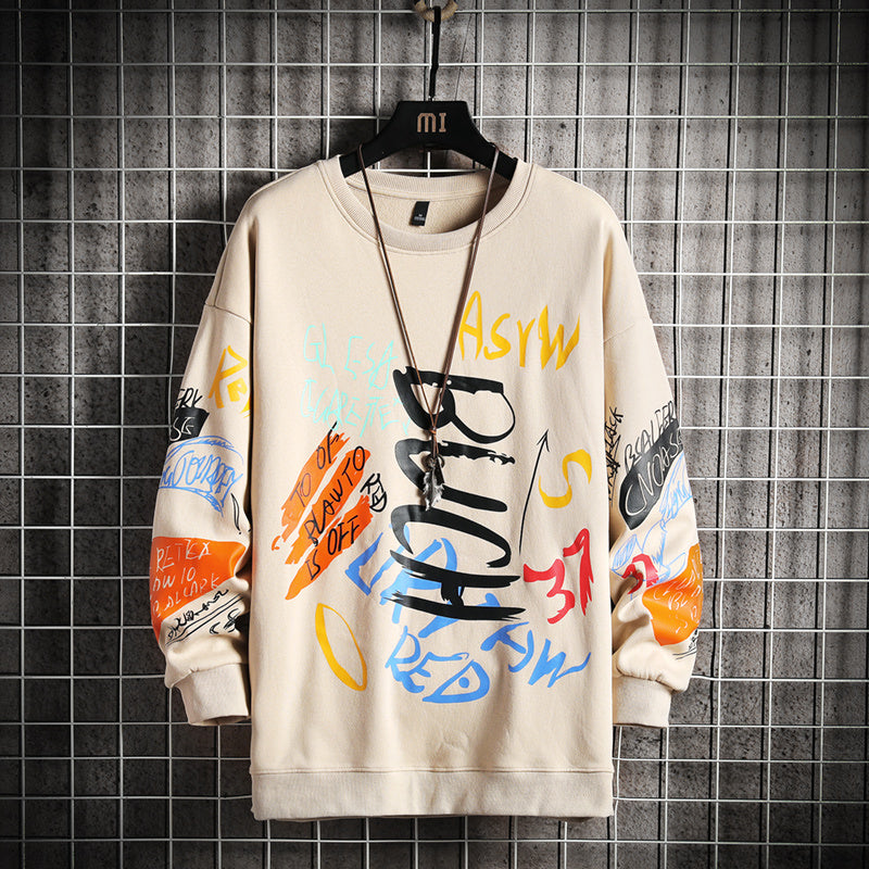 SingleRoad Herren Crewneck Sweatshirt – Oversize Streetwear Hoodie im Harajuku-Stil