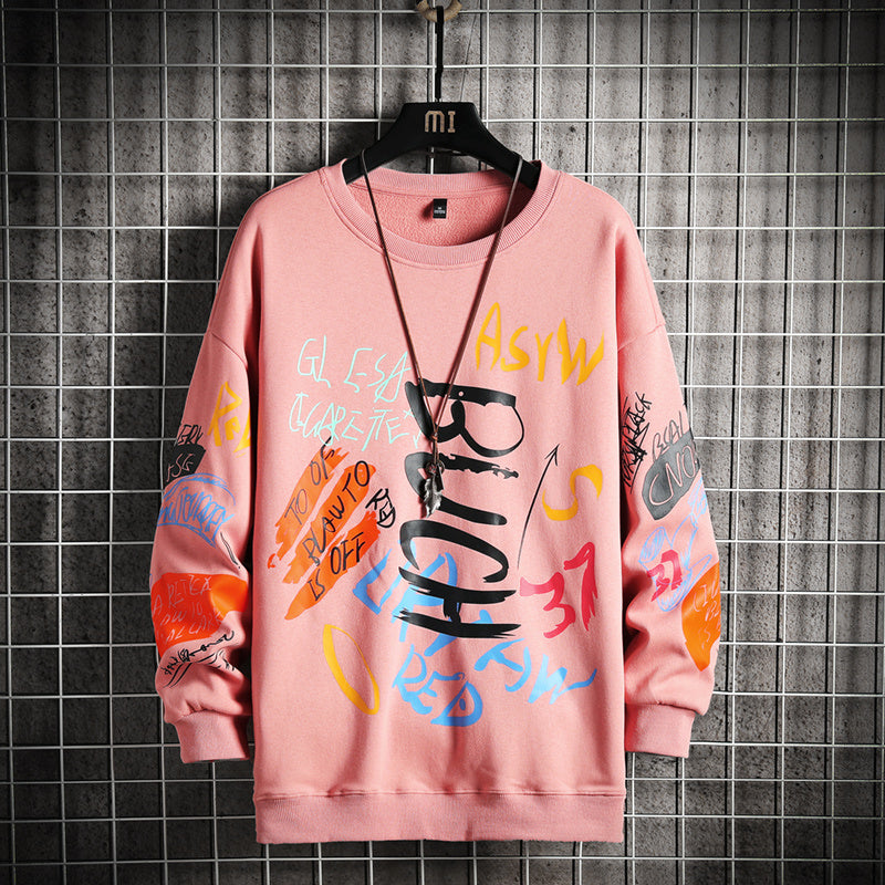 SingleRoad Herren Crewneck Sweatshirt – Oversize Streetwear Hoodie im Harajuku-Stil