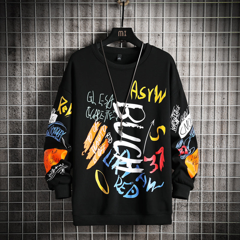 SingleRoad Herren Crewneck Sweatshirt – Oversize Streetwear Hoodie im Harajuku-Stil