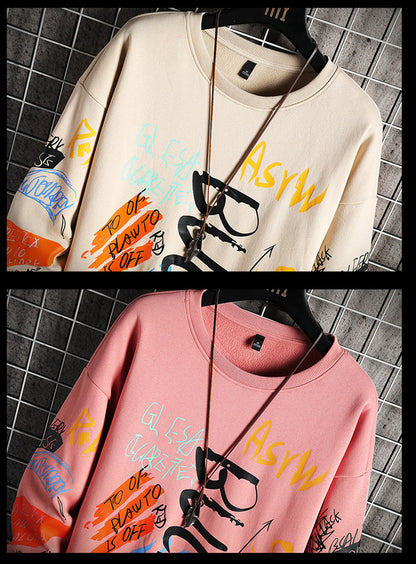 SingleRoad Herren Crewneck Sweatshirt – Oversize Streetwear Hoodie im Harajuku-Stil