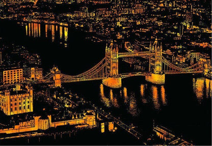 Scratch Painting – Weltstadt Nacht-Szenerie