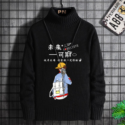 Herren Rollkragenpullover – Minimalistischer Stil mit Print