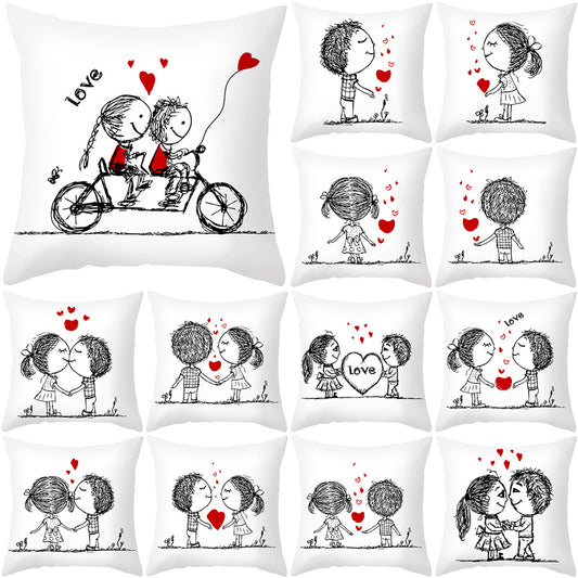 Weiche Valentinstags-Kissenhülle mit romantischem Design