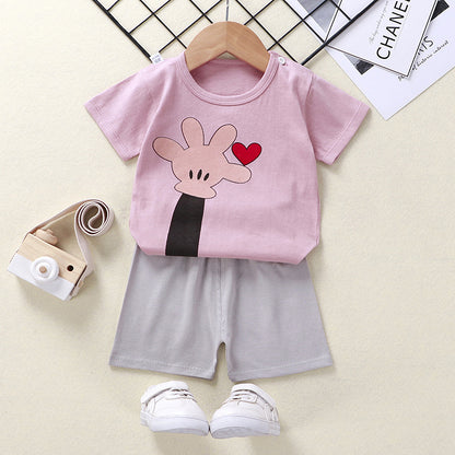 Baby T-Shirt & Shorts Baumwoll-Zweiteiler