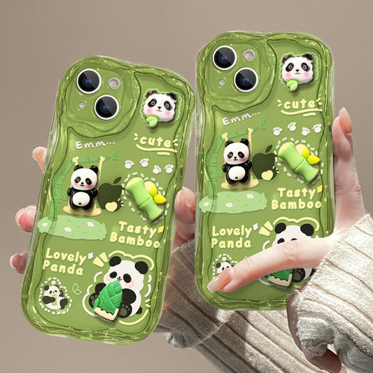 Silikon-Handyhülle mit niedlichem Panda-Anhänger – Stossfest & Stylisch