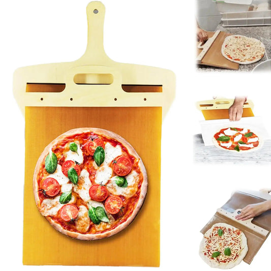 Küchenhelfer, verschiebbare Pizzaschaufel, antihaftbeschichtetes Pizza-Schneidebrett, glattes Aufbewahrungs-Transferbrett, Küchen-Backwerkzeug